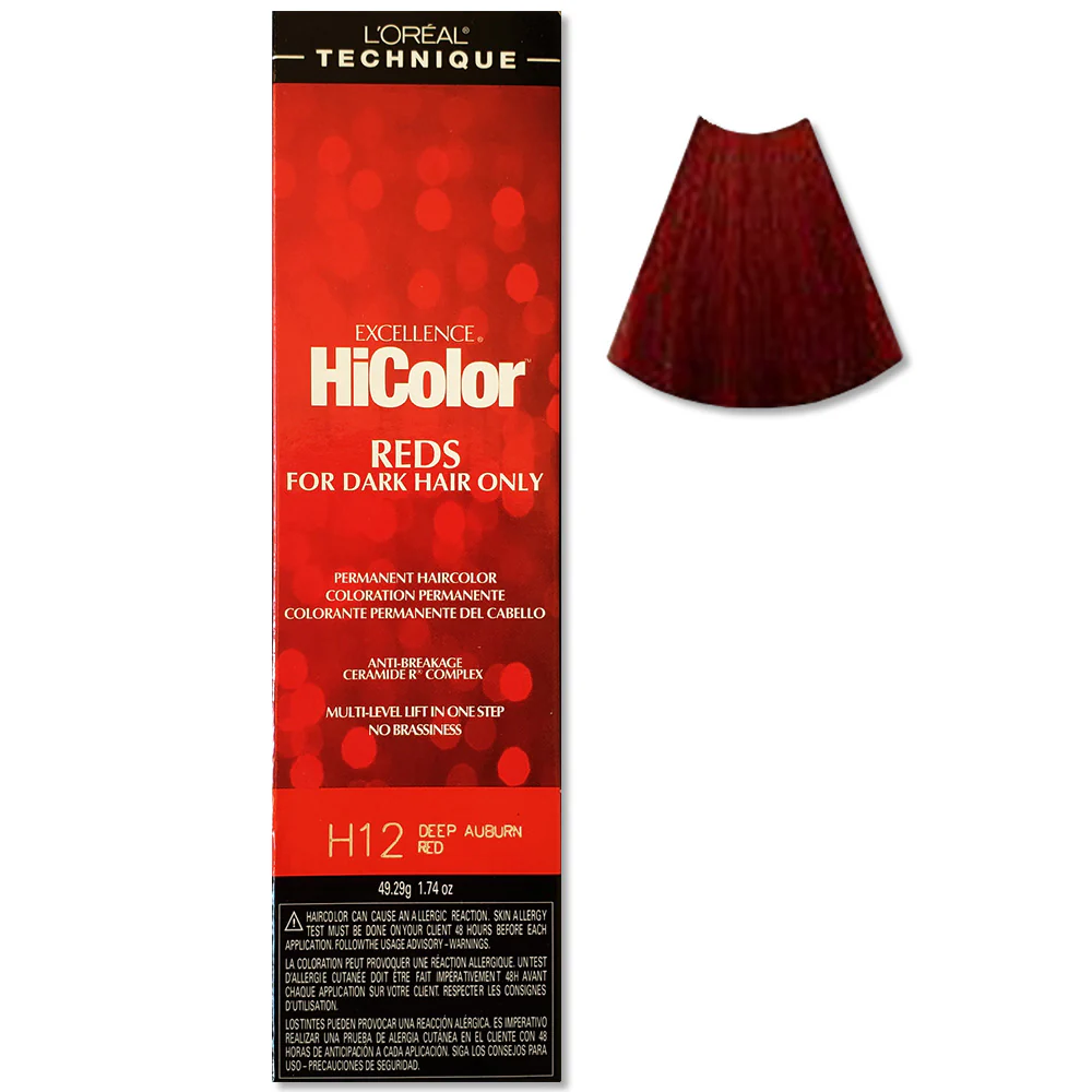 L’Oreal Excellence HiColor H12 Deep Auburn Red For Dark Hair Only