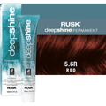 Rusk Deepshine red hair color 5.6R tube with a sample of the rich red shade.