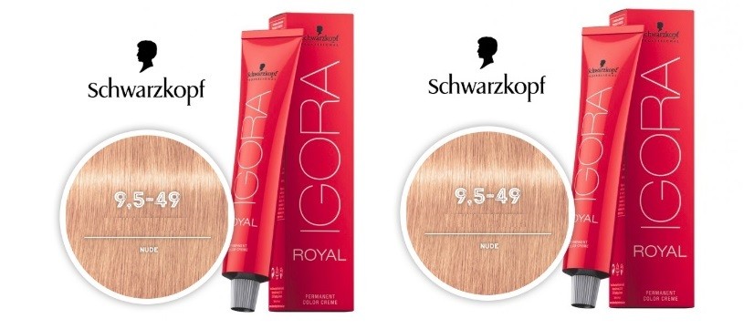 Image of Nude 9,5-49 Schwarzkopf Royal Igora Permanent Color - 9,5-49 Nude - pack of 2