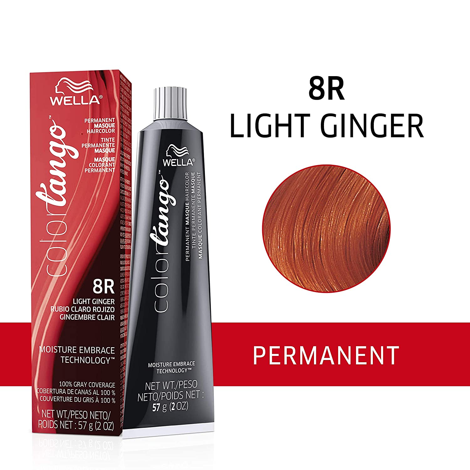 Wella Tango 8R Light Ginger Permanent Hair Dye